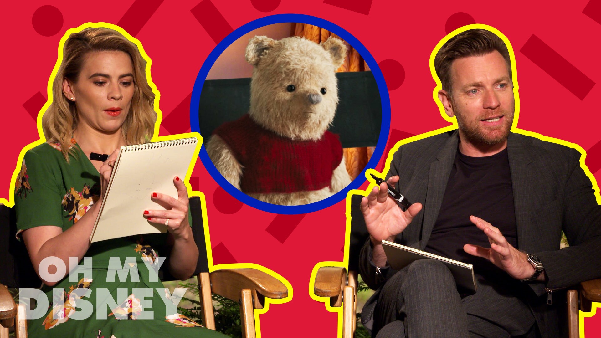 Ewan McGregor and Hayley Atwell Draw Characters From Disney's Christopher Robin | by Oh My Disney