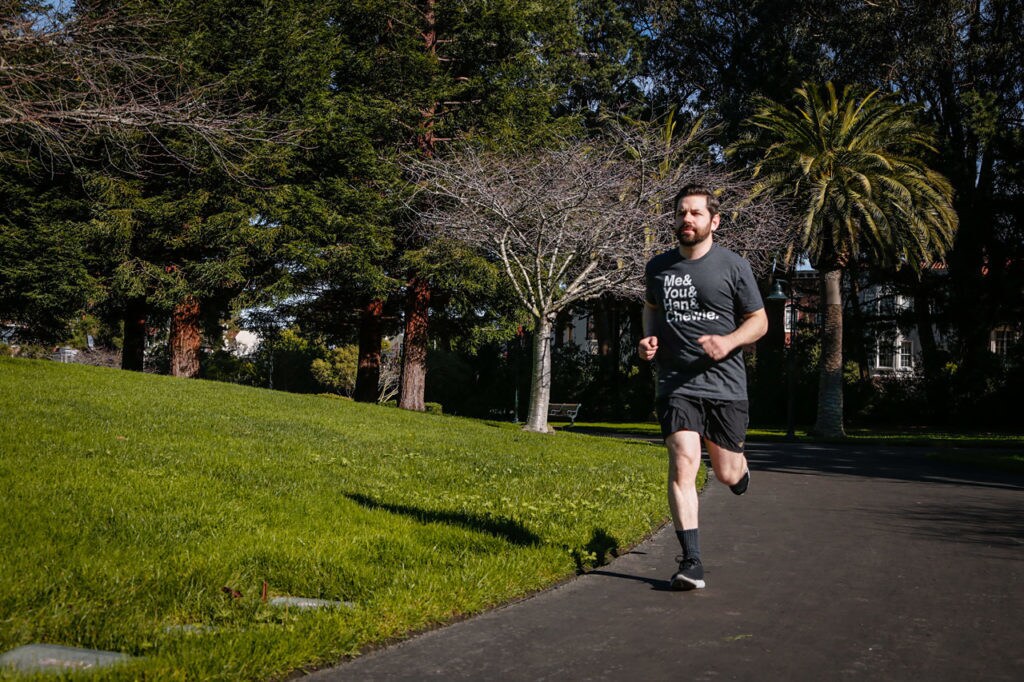 StarWars.com's Dan Brooks running.