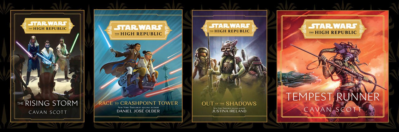 Star Wars: The High Republic: The Rising Storm, Star Wars: The High Republic: Race to Crashpoint, Star Wars: The High Republic: Out of the Shadows, and Tempest Runner