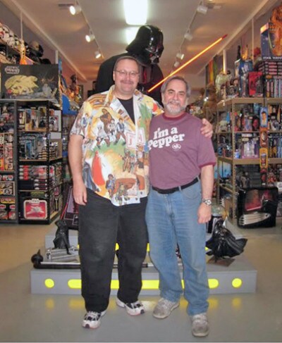 Jerry Treiber and Steve Sansweet during a visit to Rancho Obi-Wan about four years ago