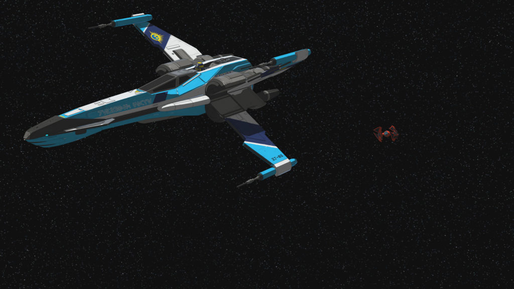 A T-85 X-wing in Star Wars Resistance.