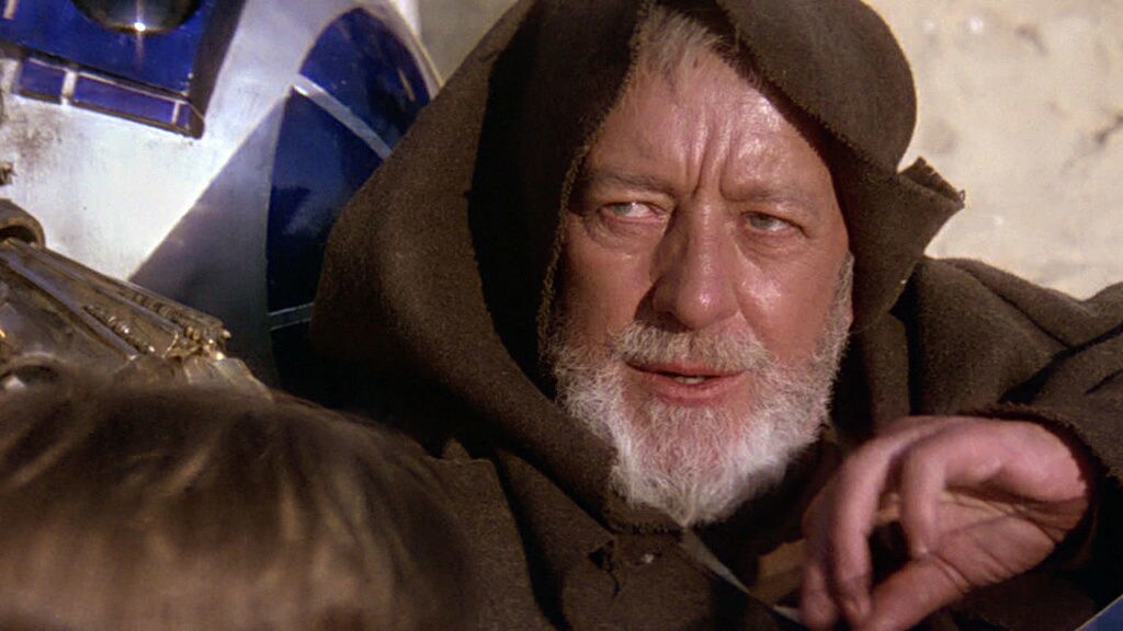 Obi-Wan uses a Jedi mind trick in Star Wars: A New Hope.