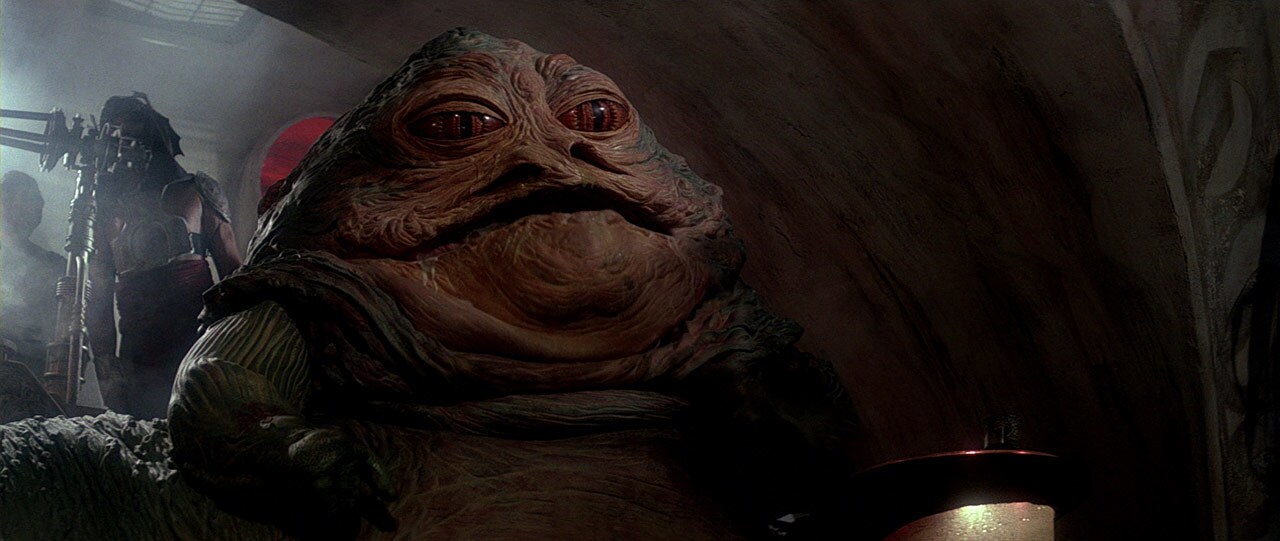 Jabba the Hutt in his palace.