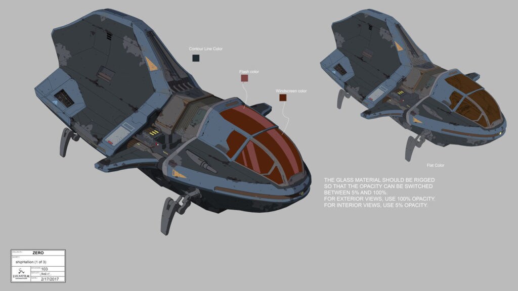 Concept art for Hallion's ship in Star Wars Resistance.