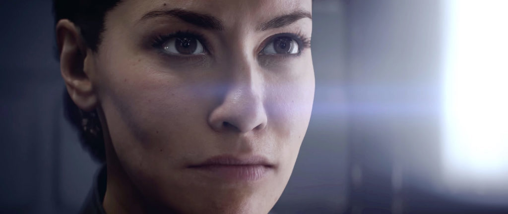 Iden Versio, the Imperial protagonist in the Star Wars Battlefront II launch trailer.