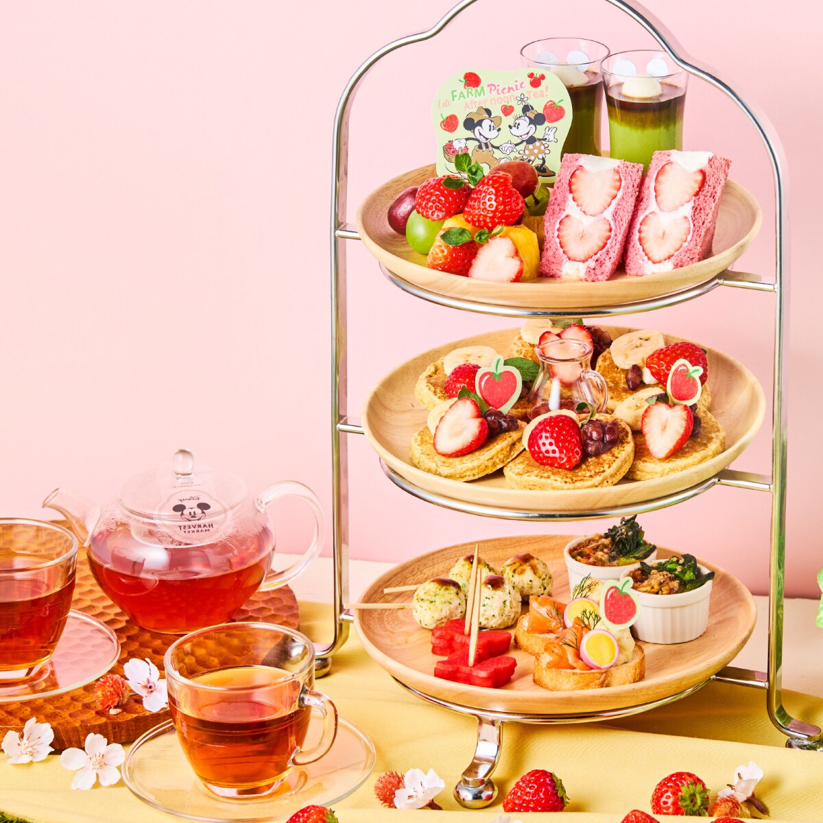 いちごと恋するピクニック(ハート)春限定アフタヌーンティーセット <Mickey＆Minne>