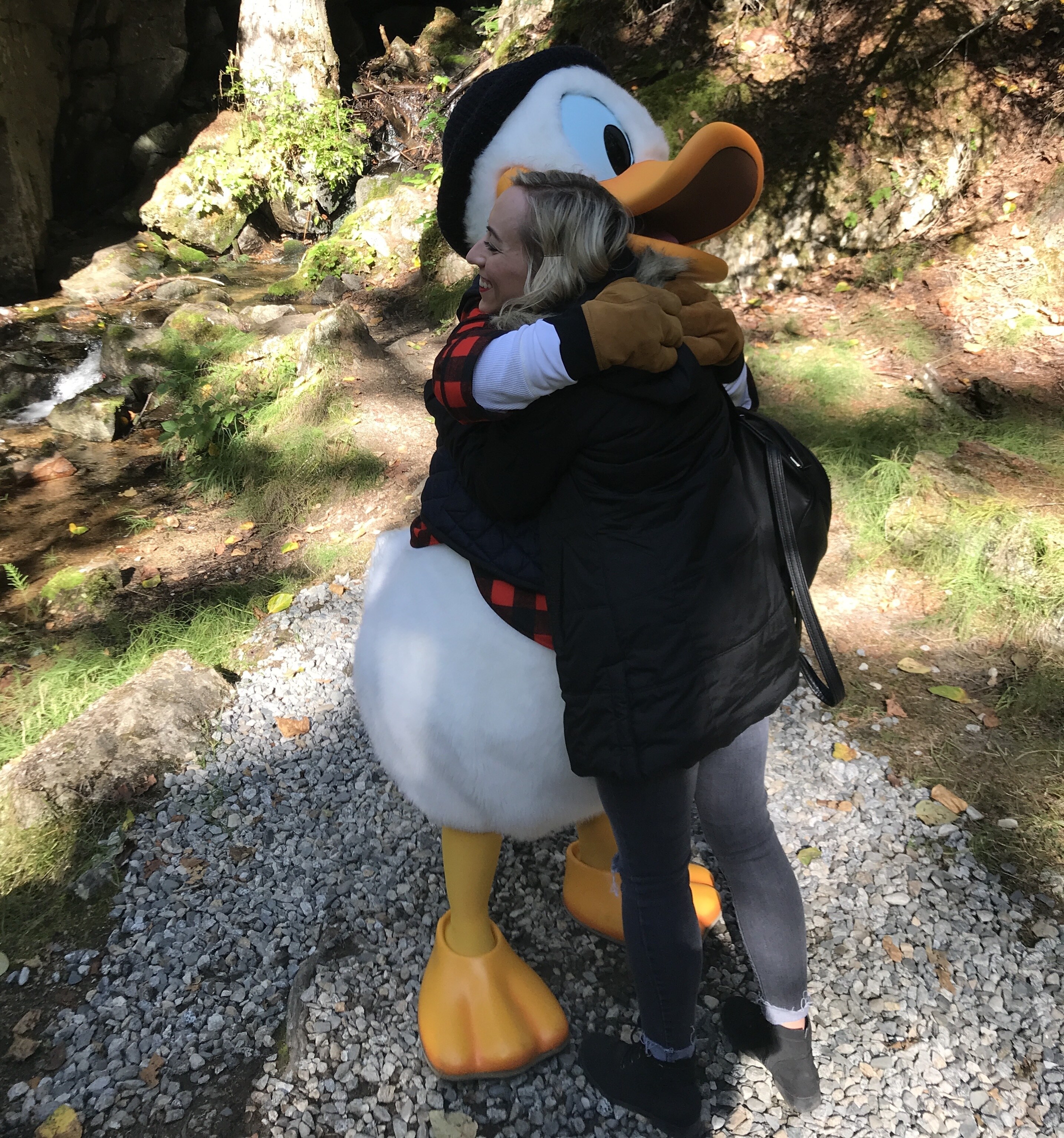 Donald Duck and Oh My Disney Host Michelle Lema Greeting During the Liarsville Excursion in Skagway on the Disney Wonder Alaska Cruise