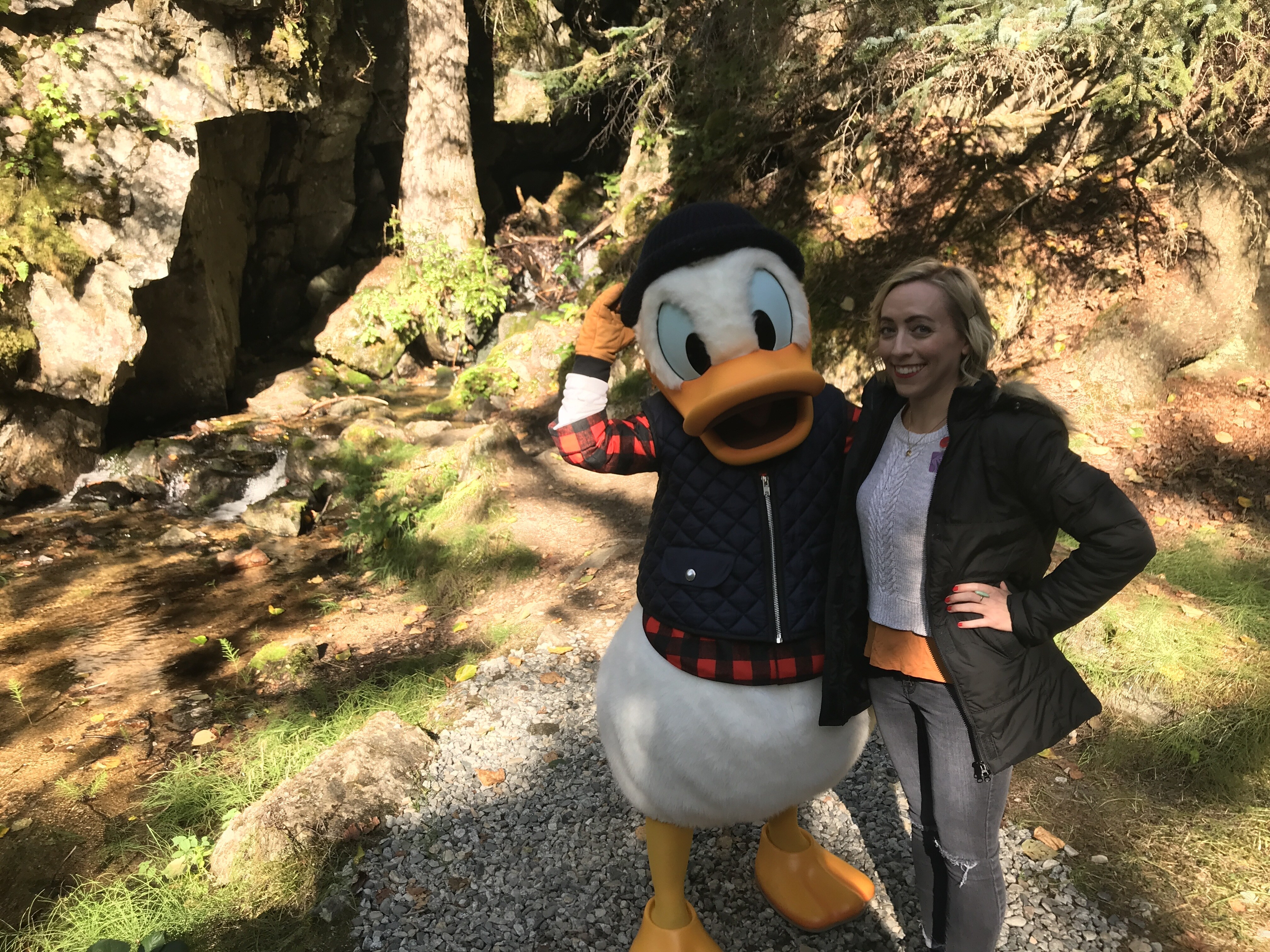 Donald Duck and Oh My Disney Host Michelle Lema in Liarsville Excursion in Skagway on Disney Wonder Alaska Cruise