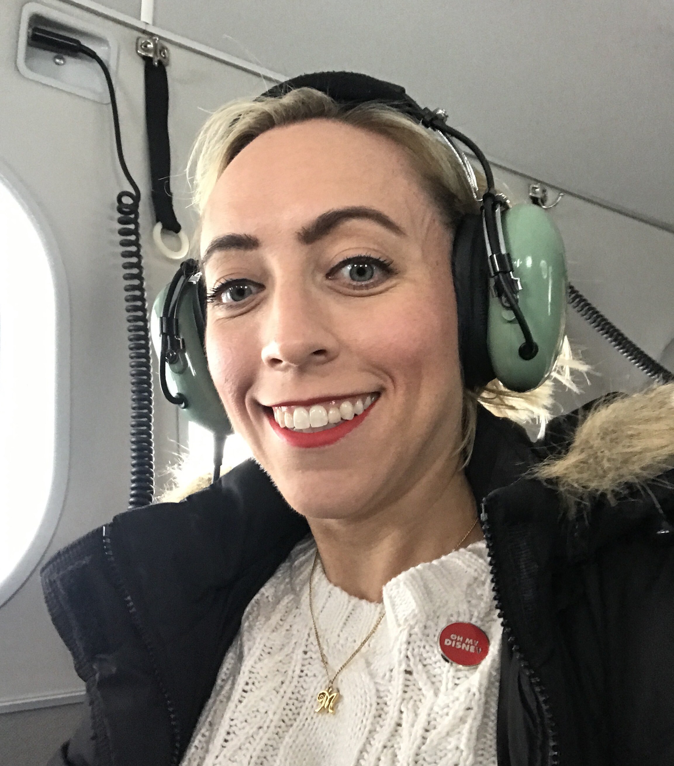 Oh My Disney Host Michelle Lema on Plane During Taku Glacier Excursion on Disney Wonder Alaska Cruise