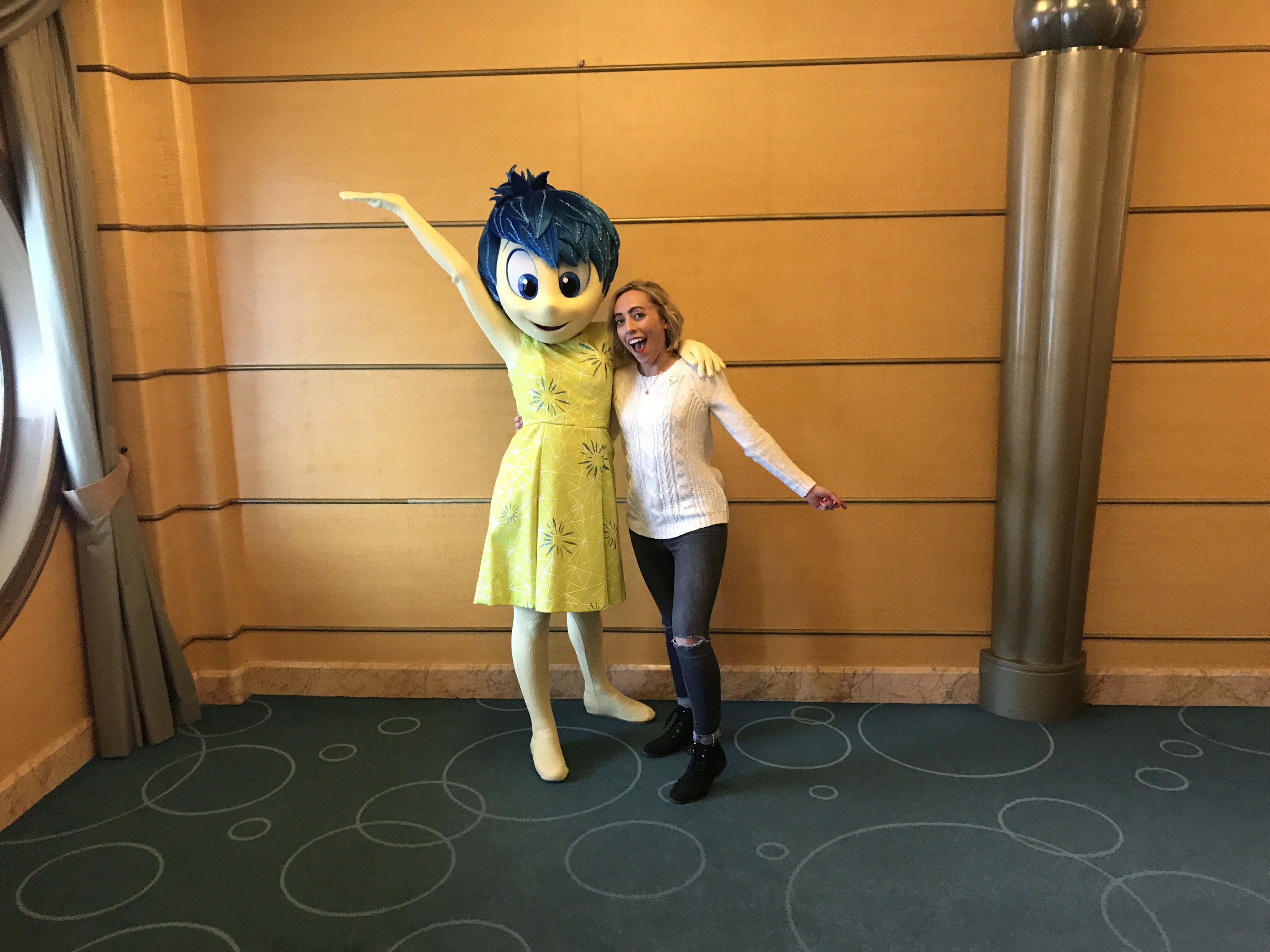 Joy from Inside Out and Oh My Disney Host Michelle Lema on the Disney Wonder