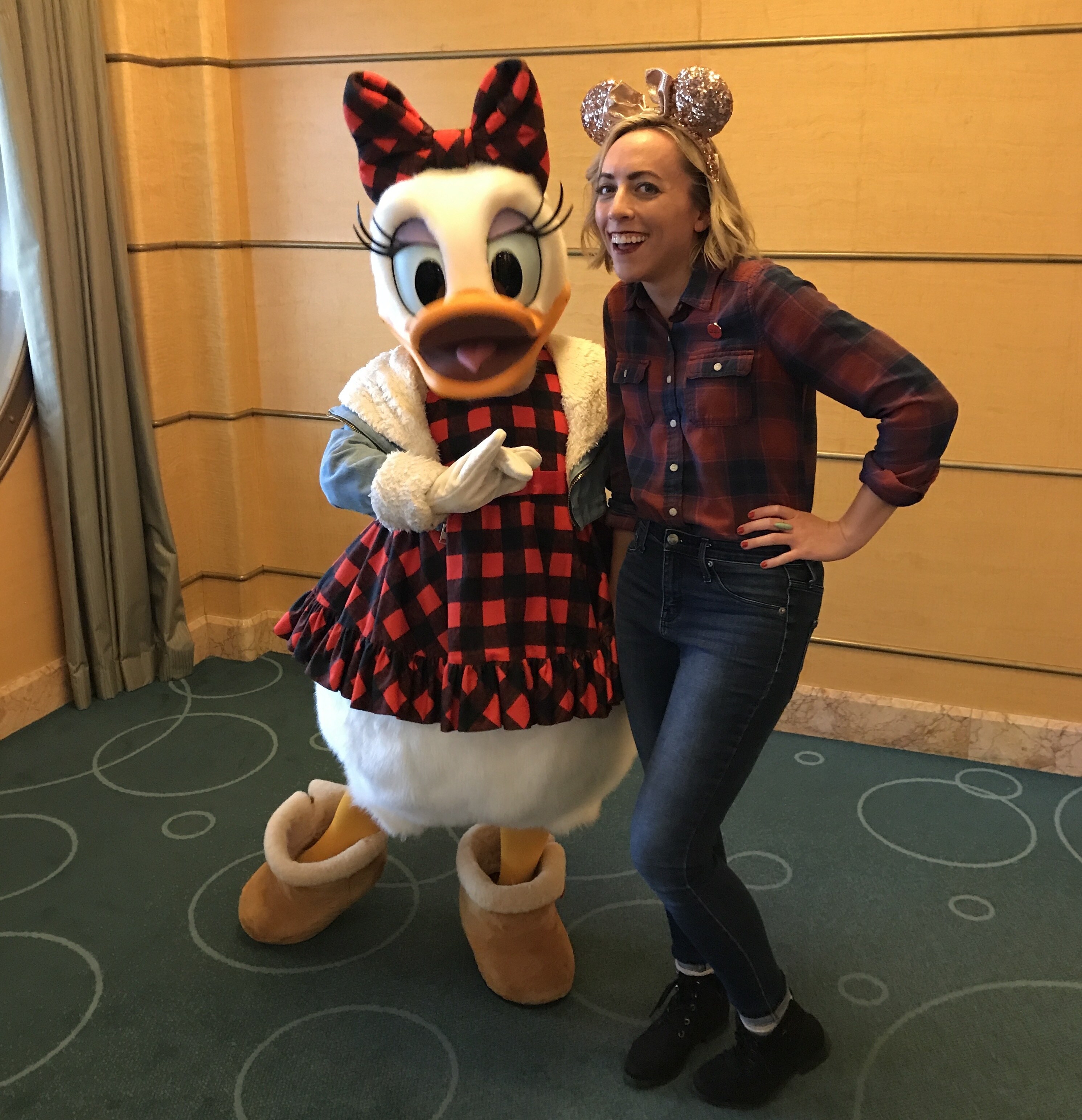 Daisy Duck and Oh My Disney Host Michelle Lema on the Disney Wonder