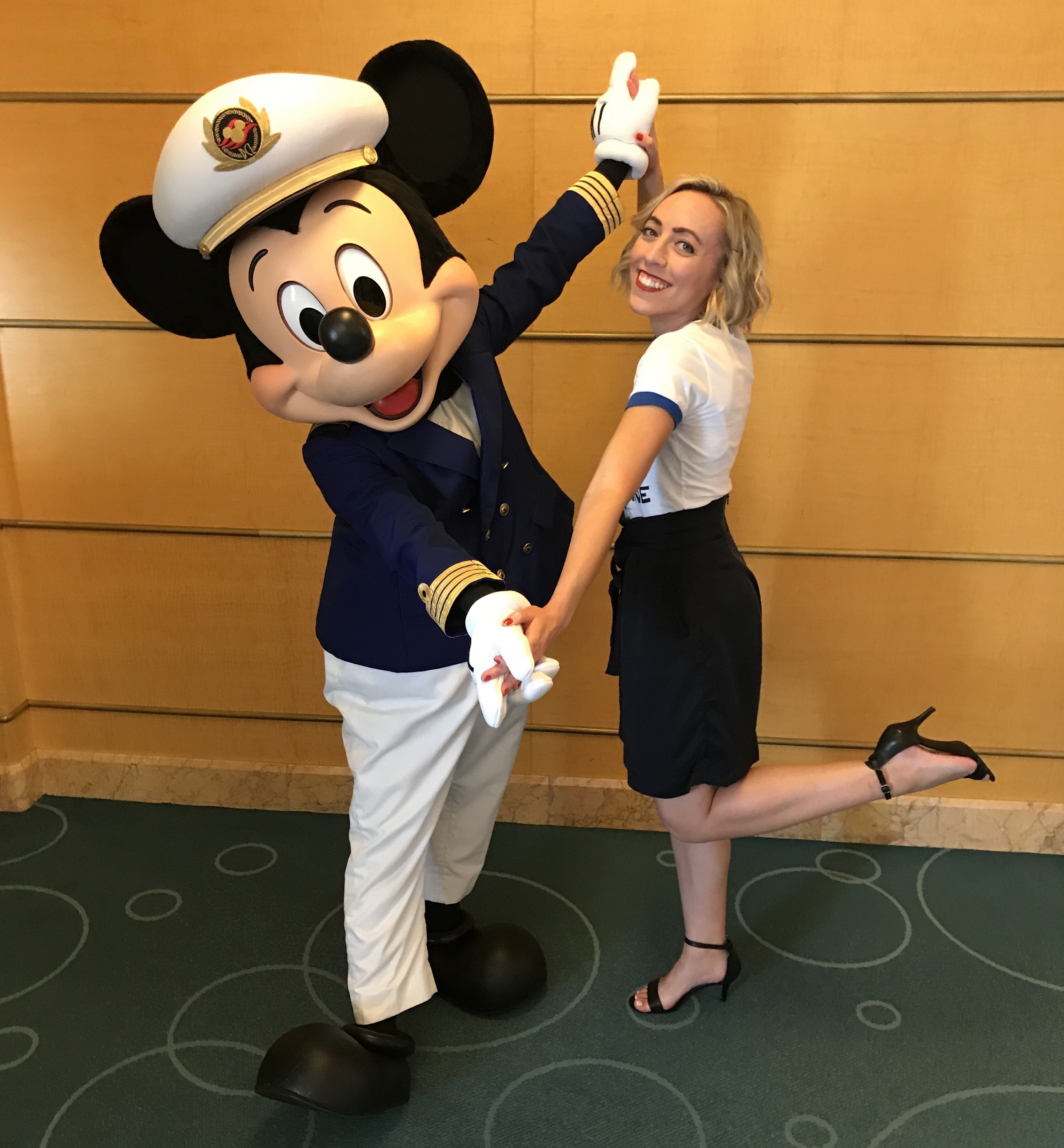 Captain Mickey Mouse and Oh My Disney Host Michelle Lema on the Disney Wonder
