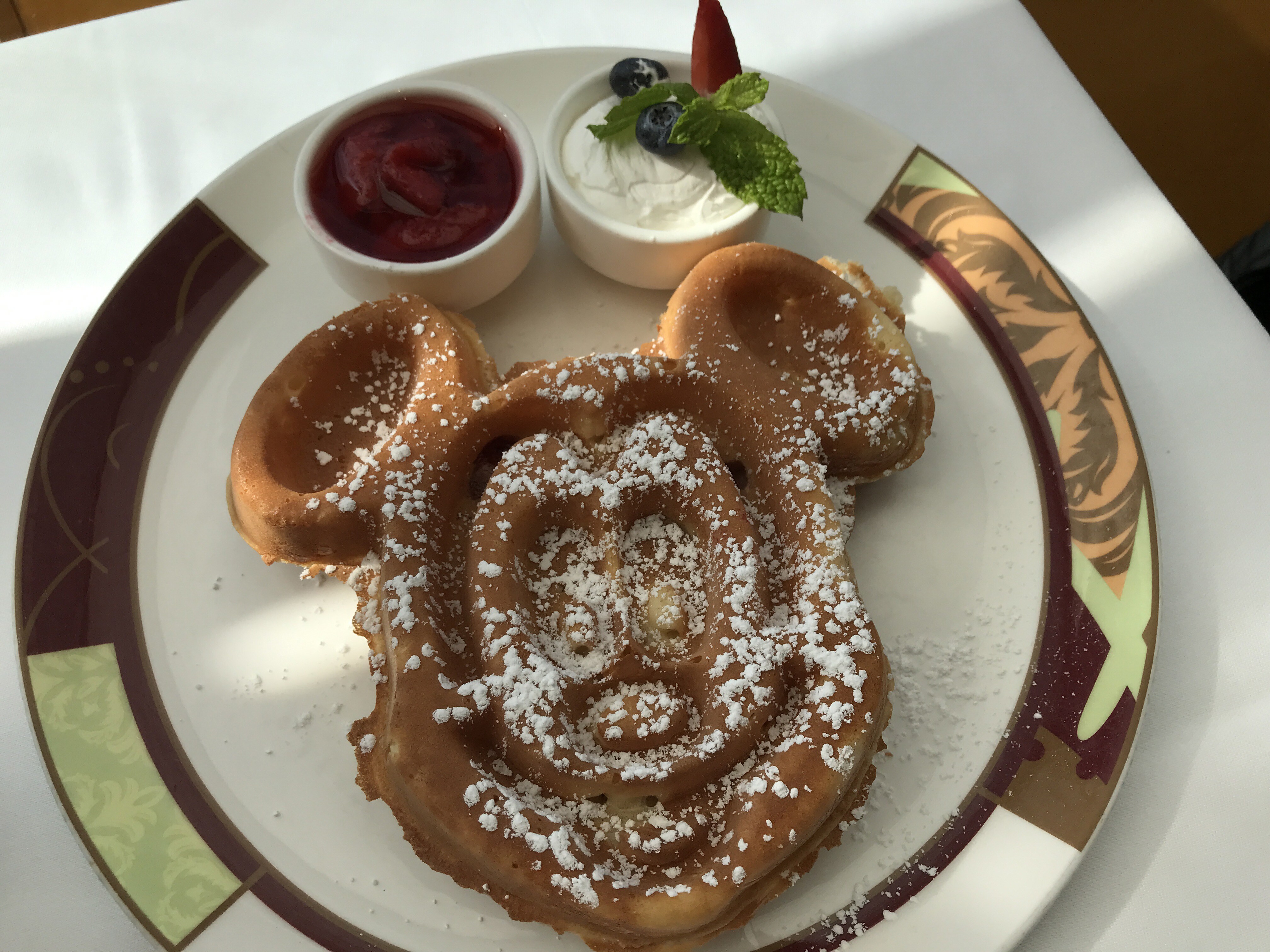 Mickey Waffle at the Palo Restaurant on the Disney Wonder