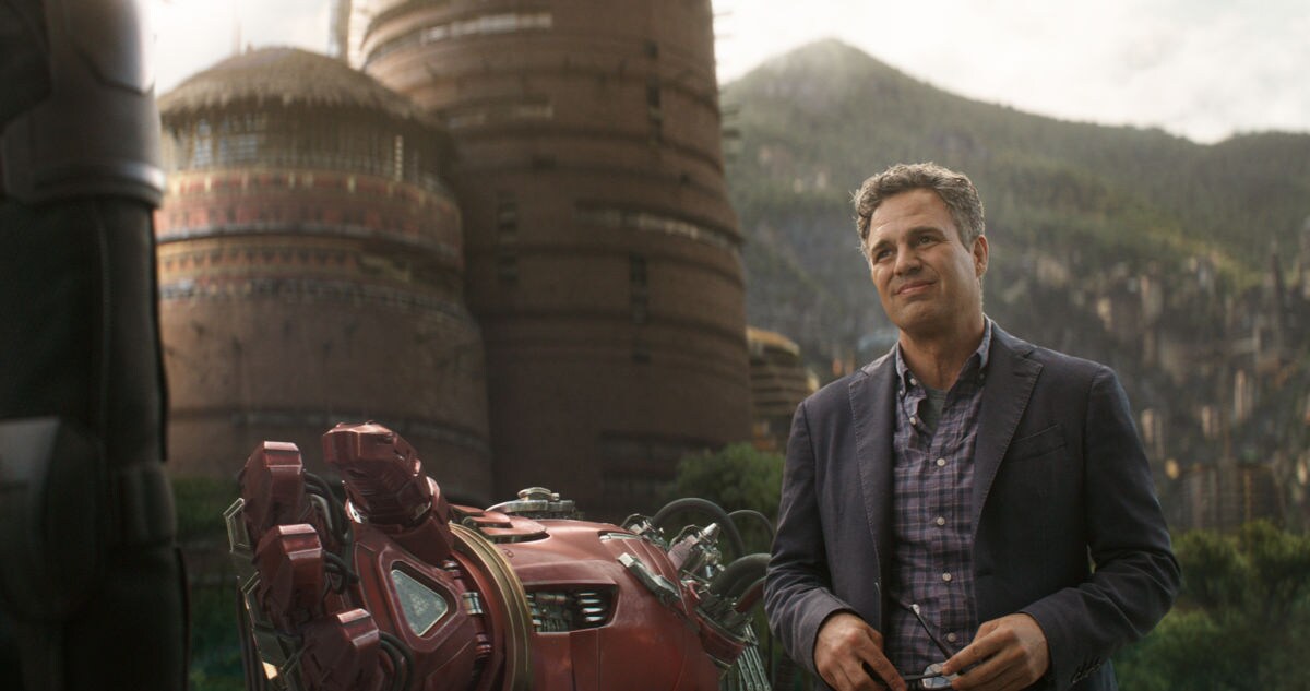 Bruce Banner in Wakanda in a scene from Avengers: Infinity War.