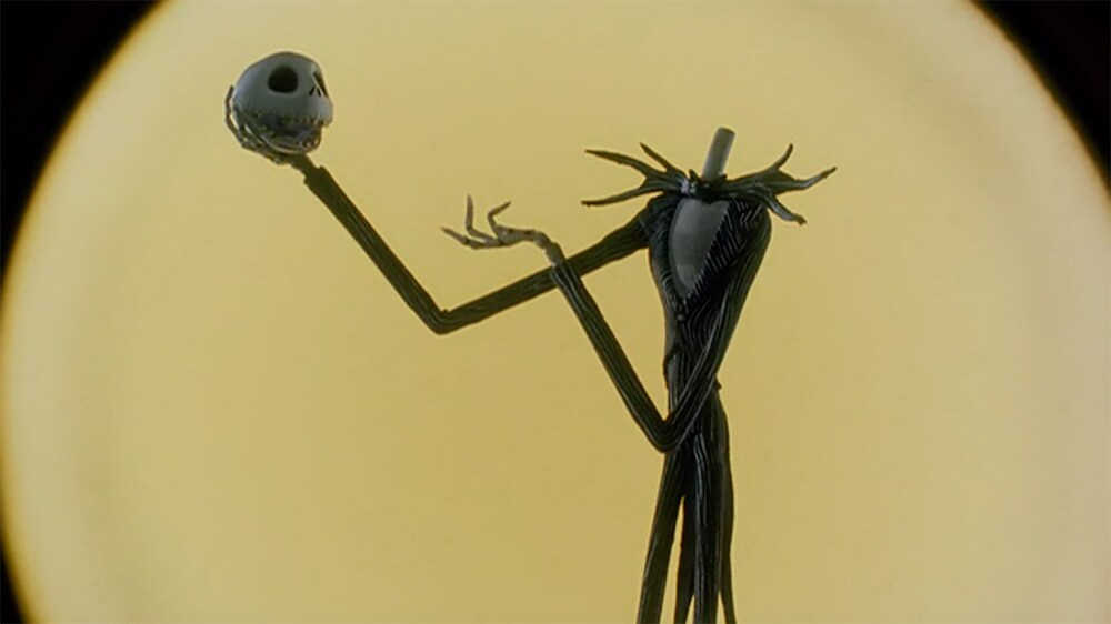 Jack Skellington holding his head in his hand from the film "The Nightmare Before Christmas"