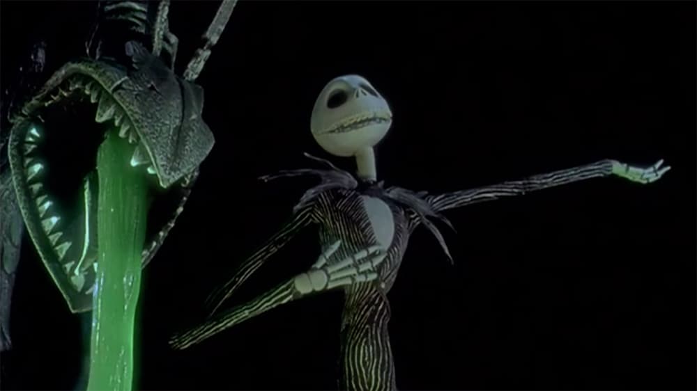 Jack Skellington posing in the film "The Nightmare Before Christmas"