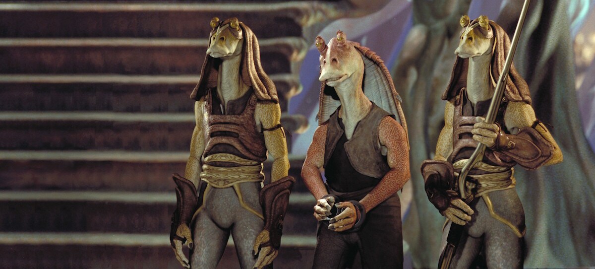 Jar Jar Binks in Gungan custody