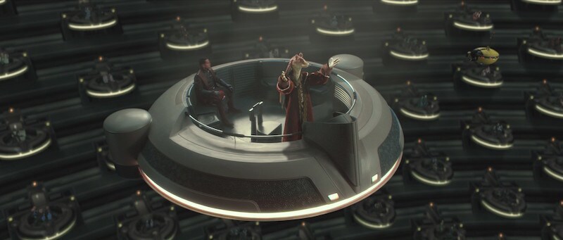 Jar Jar Binks addressing the Galactic Senate 