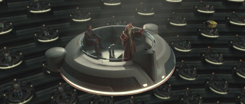 Jar Jar Binks addressing the Galactic Senate