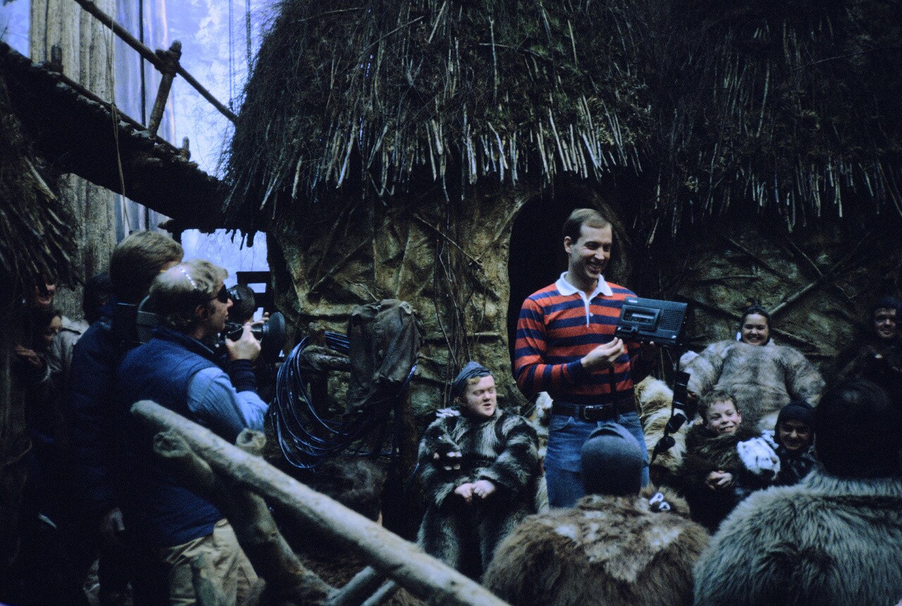 Ben Burtt on set of the Ewok Village