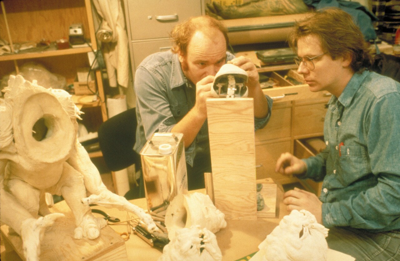 The rancor being sculpted