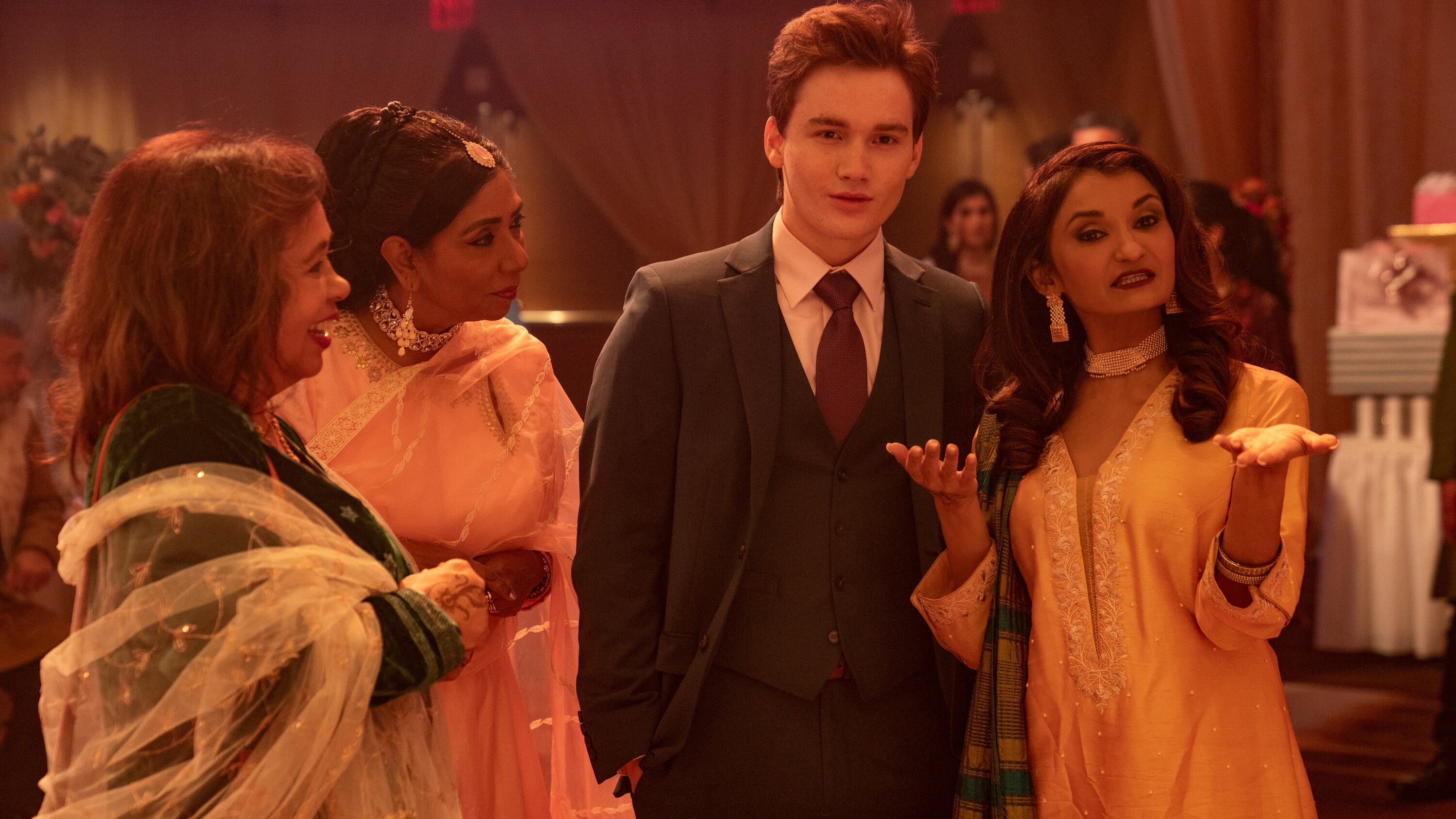 (L-R): Matt Lintz as Bruno and Anjali Bhimani as Auntie Ruby in Marvel Studios' MS. MARVEL. Photo by Daniel McFadden. ©Marvel Studios 2022. All Rights Reserved.