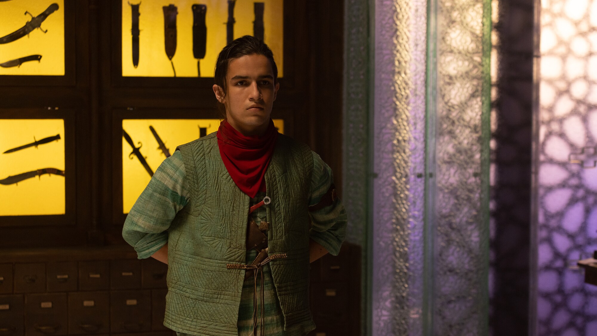 Aramis Knight as Red Dagger/Kareem in Marvel Studios' MS. MARVEL, exclusively on Disney+. Photo by Patrick Brown. ©Marvel Studios 2022. All Rights Reserved.