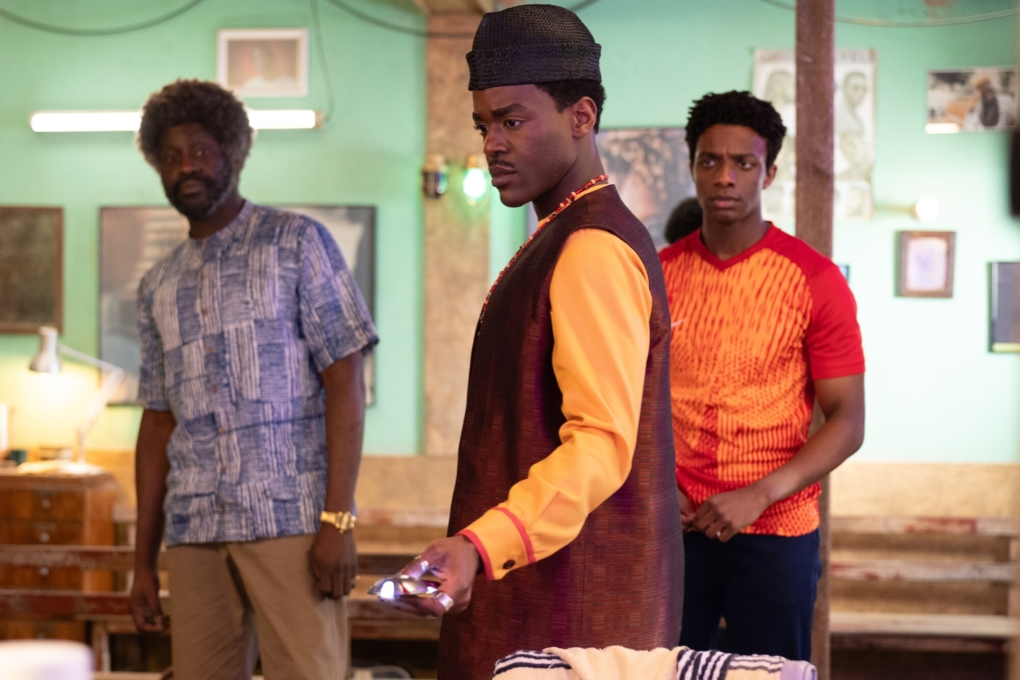 Picture Shows: Omo Akiyemi (Sule Rimi) The Doctor (Ncuti Gatwa) Tunde Adebayo (Jordan Adene) James Pardon/BBC Studios/Disney/Bad Wolf