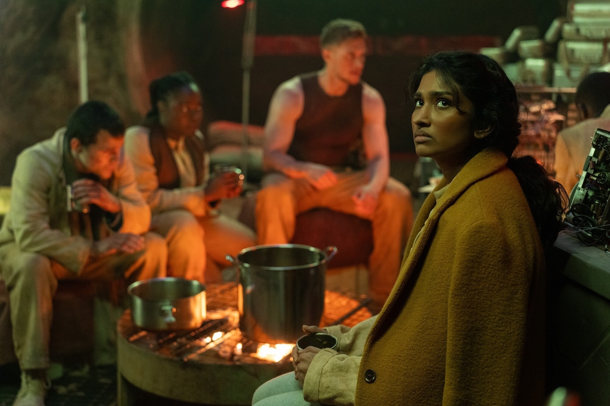 Picture Shows: Scoley (Caleb Hughes) Shago (Nadine Higgin) Manny (Max Parker) Belinda Chandra (Varada Sethu) James Pardon/BBC Studios/Disney/Bad Wolf