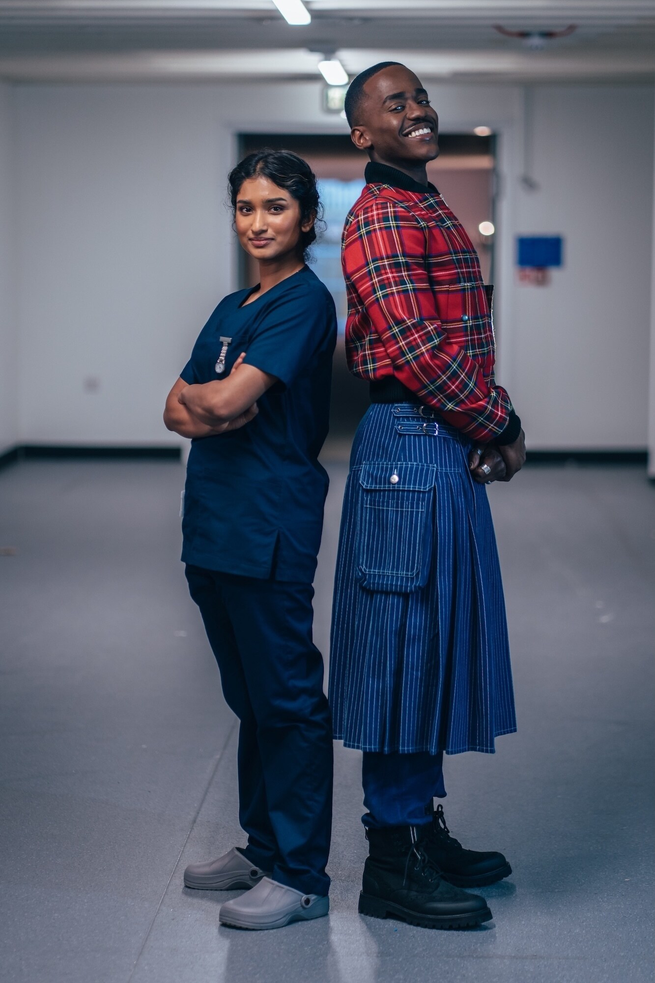 Picture Shows: Belinda Chandra (Varada Sethu) The Doctor (Ncuti Gatwa) Credit: James Pardon/BBC Studios/Disney/Bad Wolf