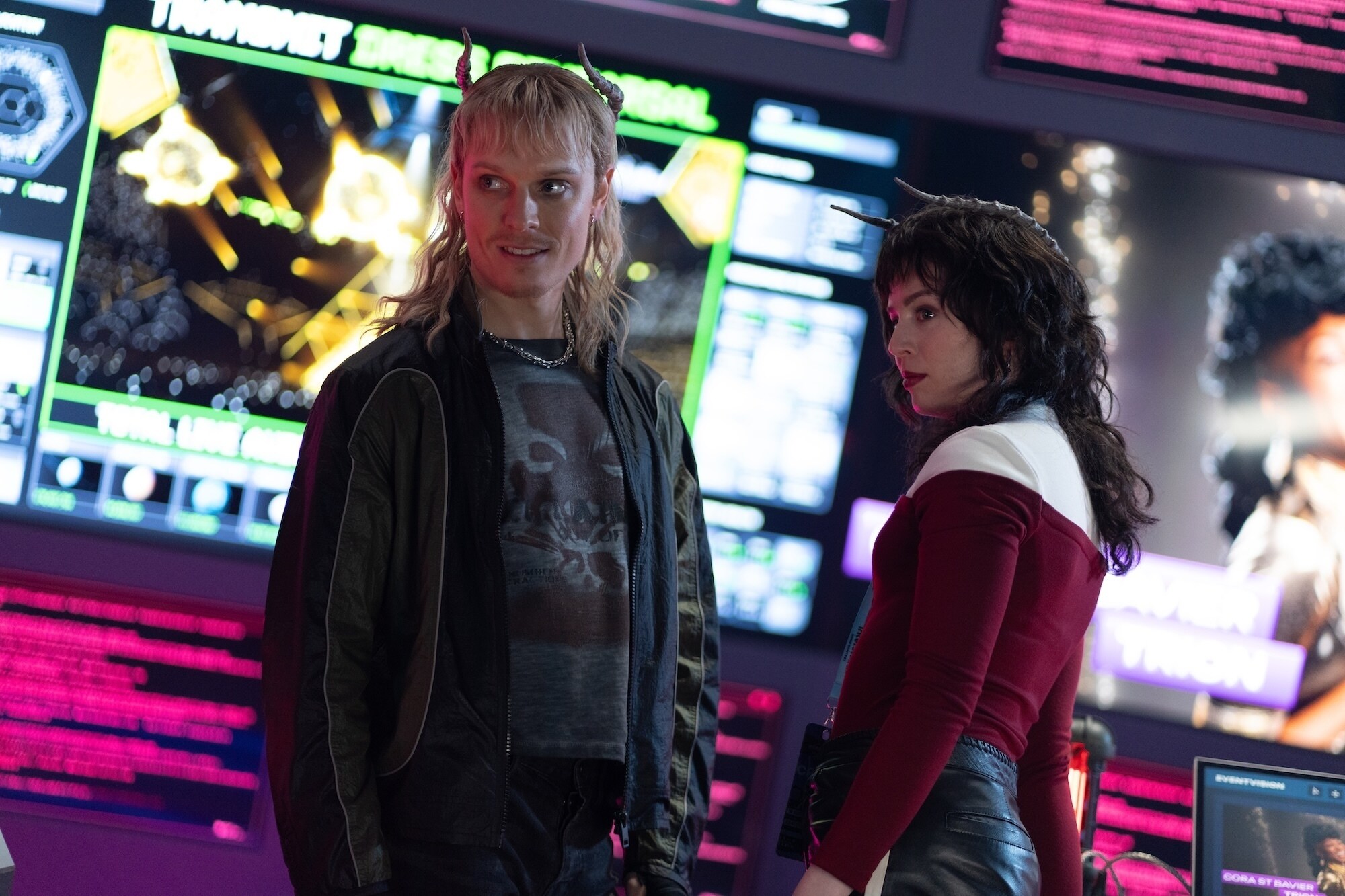Picture Shows: Kid (Freddie Fox) Wynn (Iona Anderson) James Pardon/BBC Studios/Disney/Bad Wolf