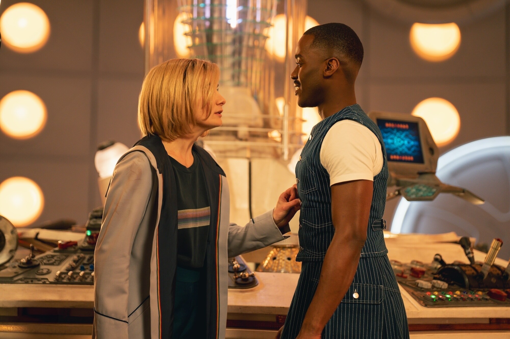Picture Shows: The Doctor (Ncuti Gatwa)  The Doctor (Jodie Whittaker) James Pardon/BBC Studios/Bad Wolf