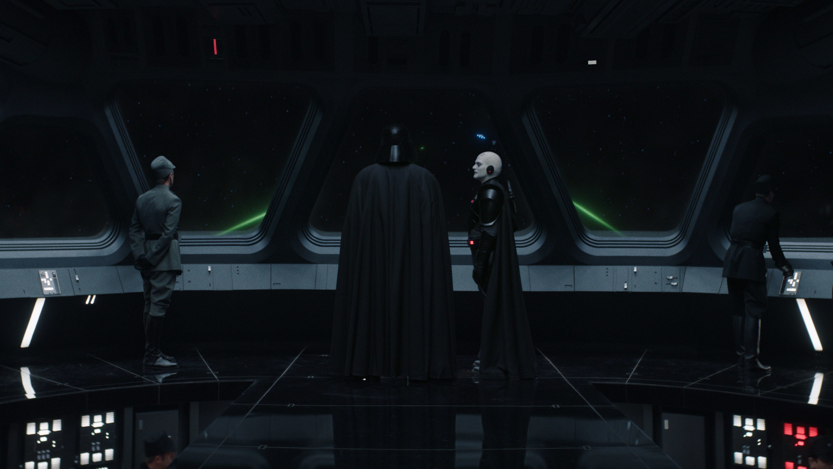 (Center, L-R): Darth Vader (Hayden Christensen) and the Grand Inquisitor (Rupert Friend) in Lucasfilm's OBI-WAN KENOBI, exclusively on Disney+. © 2022 Lucasfilm Ltd. & ™. All Rights Reserved.
