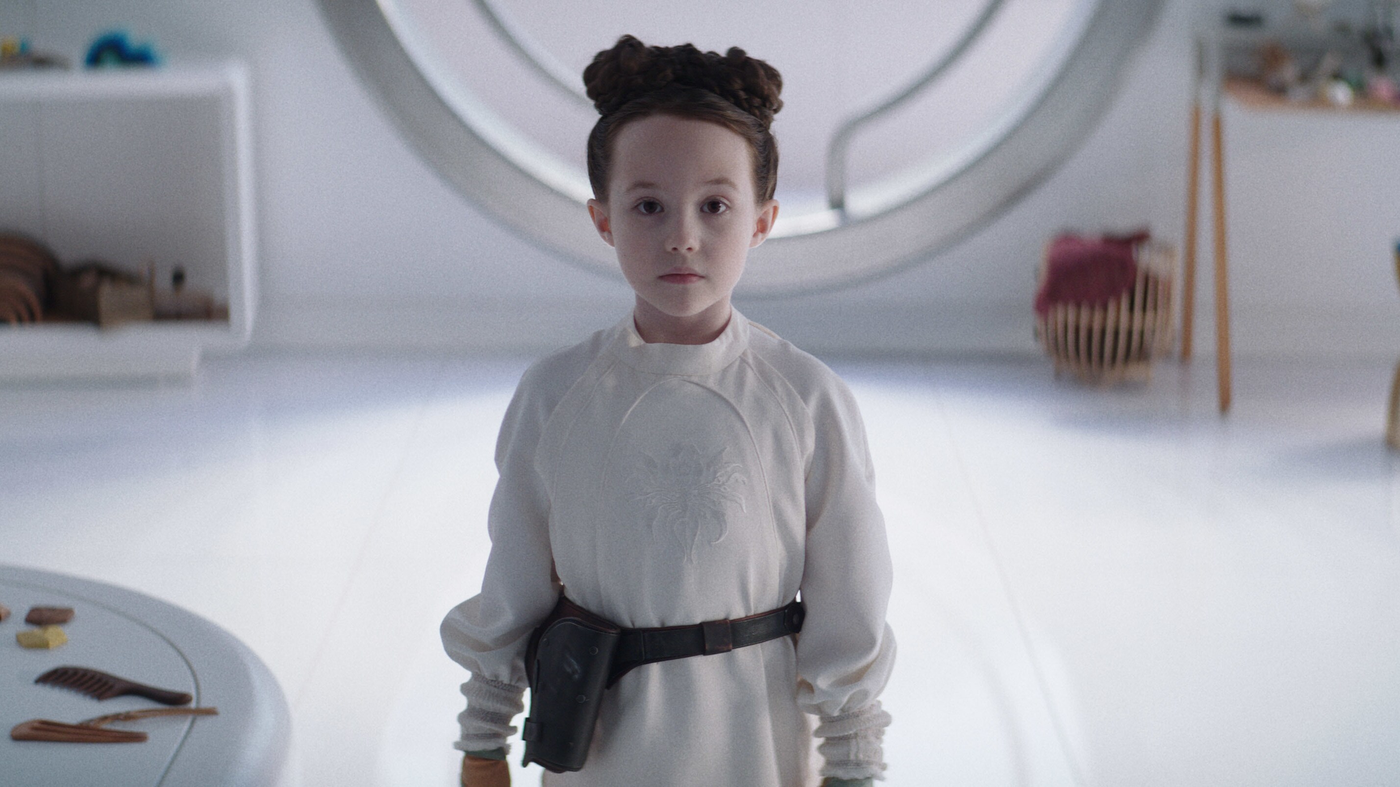 Princess Leia Organa (Vivien Lyra Blair) in Lucasfilm's OBI-WAN KENOBI, exclusively on Disney+. © 2022 Lucasfilm Ltd. & ™. All Rights Reserved.