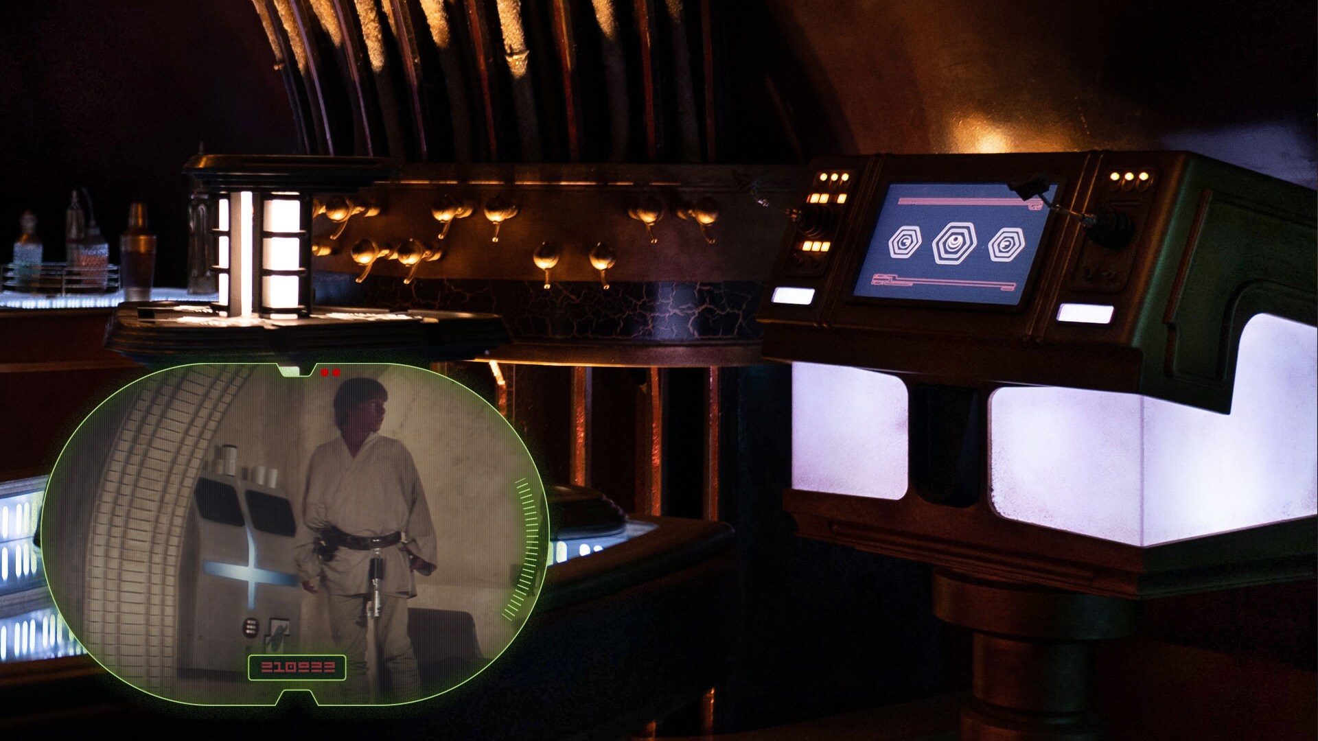 The jukebox in the Morlana One brothel was inspired by the droid detector in the Mos Eisley canti...