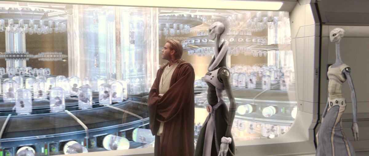 Obi-Wan Kenobi inspecting the first batches of Clone Troopers 