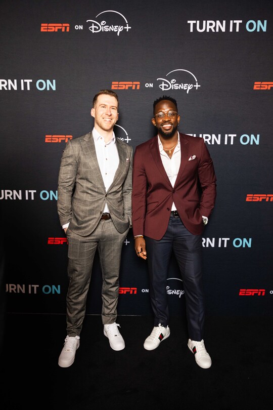 Kane & Skubie at the ESPN on Disney+ launch event in Sydney, Australia.
