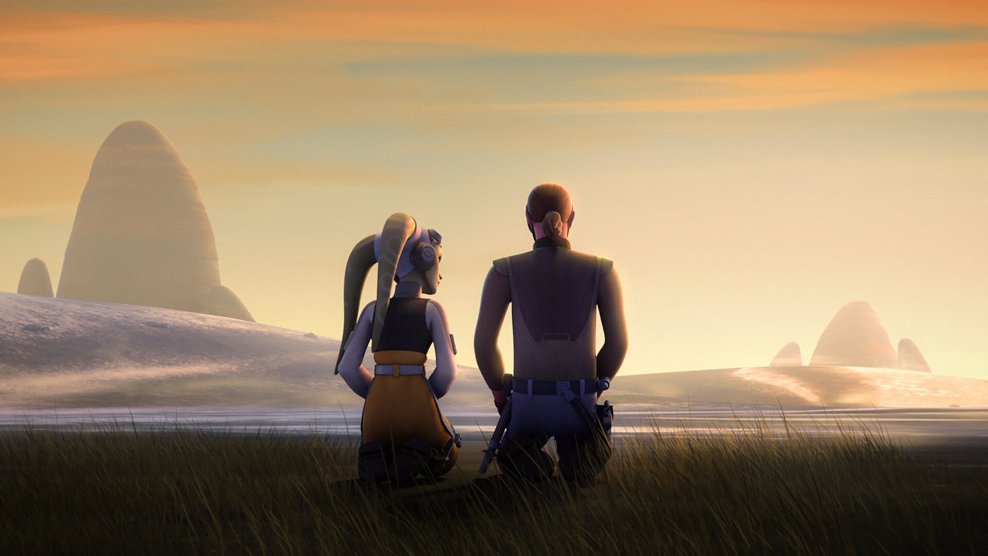 Hera and Kanan sit together, talking about how no matter what, they always end up on Lothal. Hera...