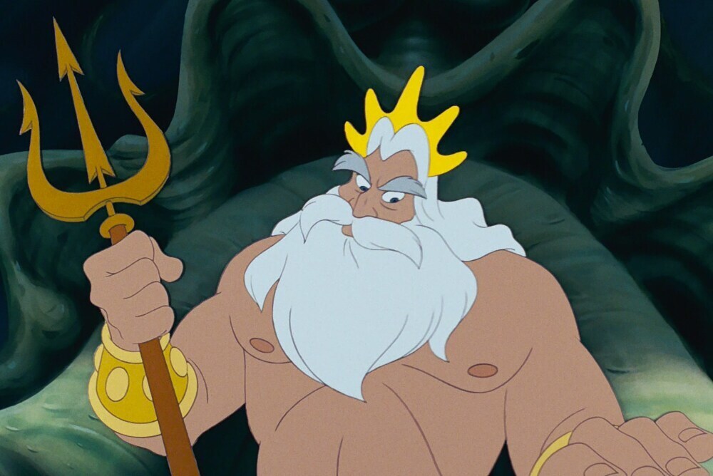 King Triton from the animated movie "The Little Mermaid"