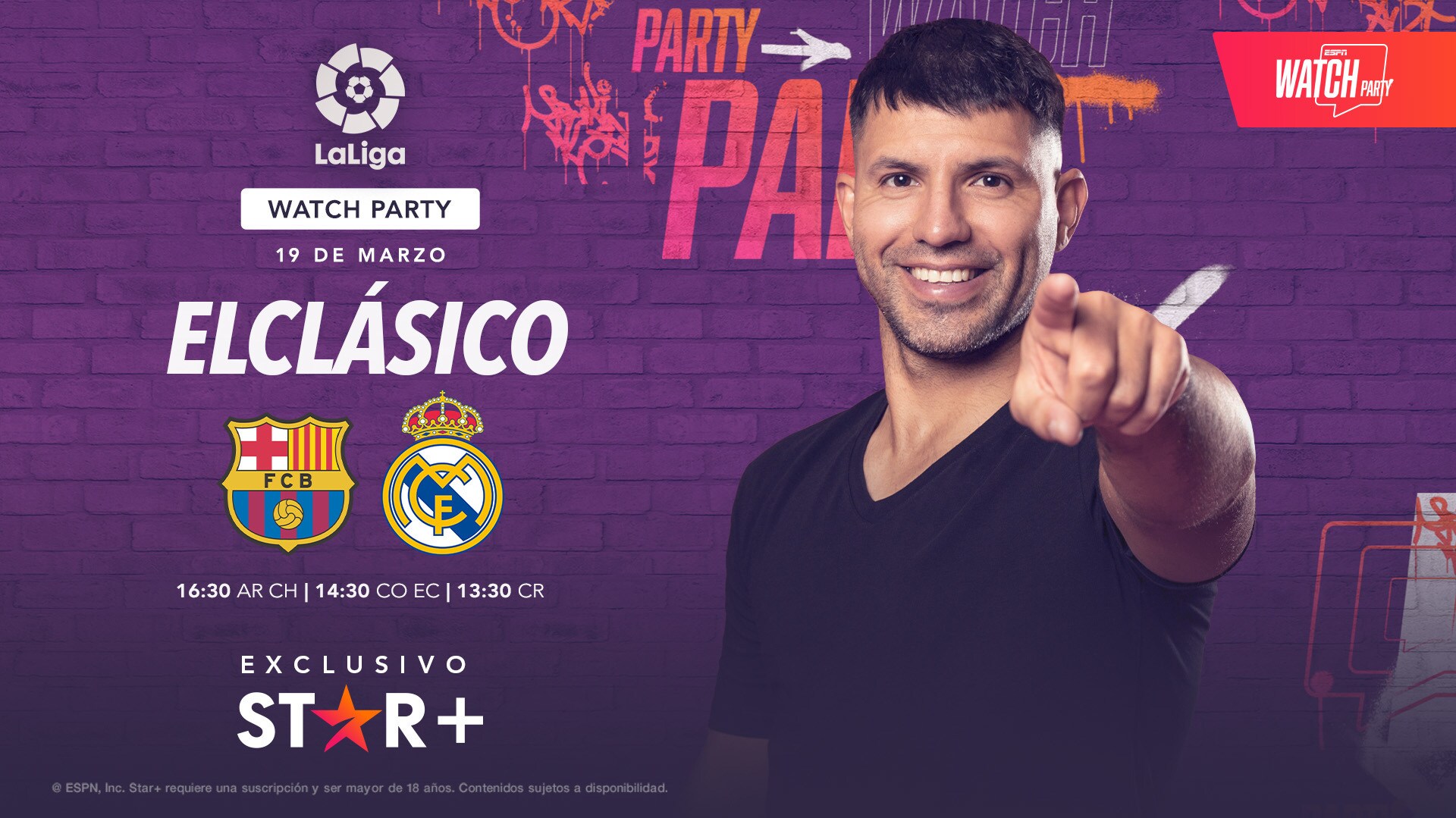 Watch Party del Kun Agüero: dónde seguir en vivo la transmisión del clásico Barcelona vs. Real Madrid por La Liga