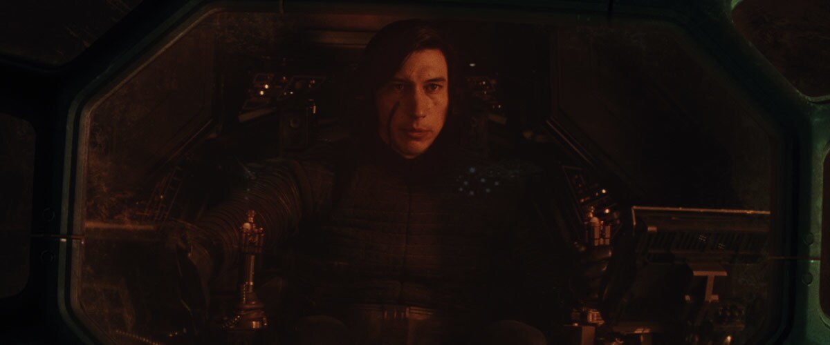 Kylo Ren piloting his TIE Silencer