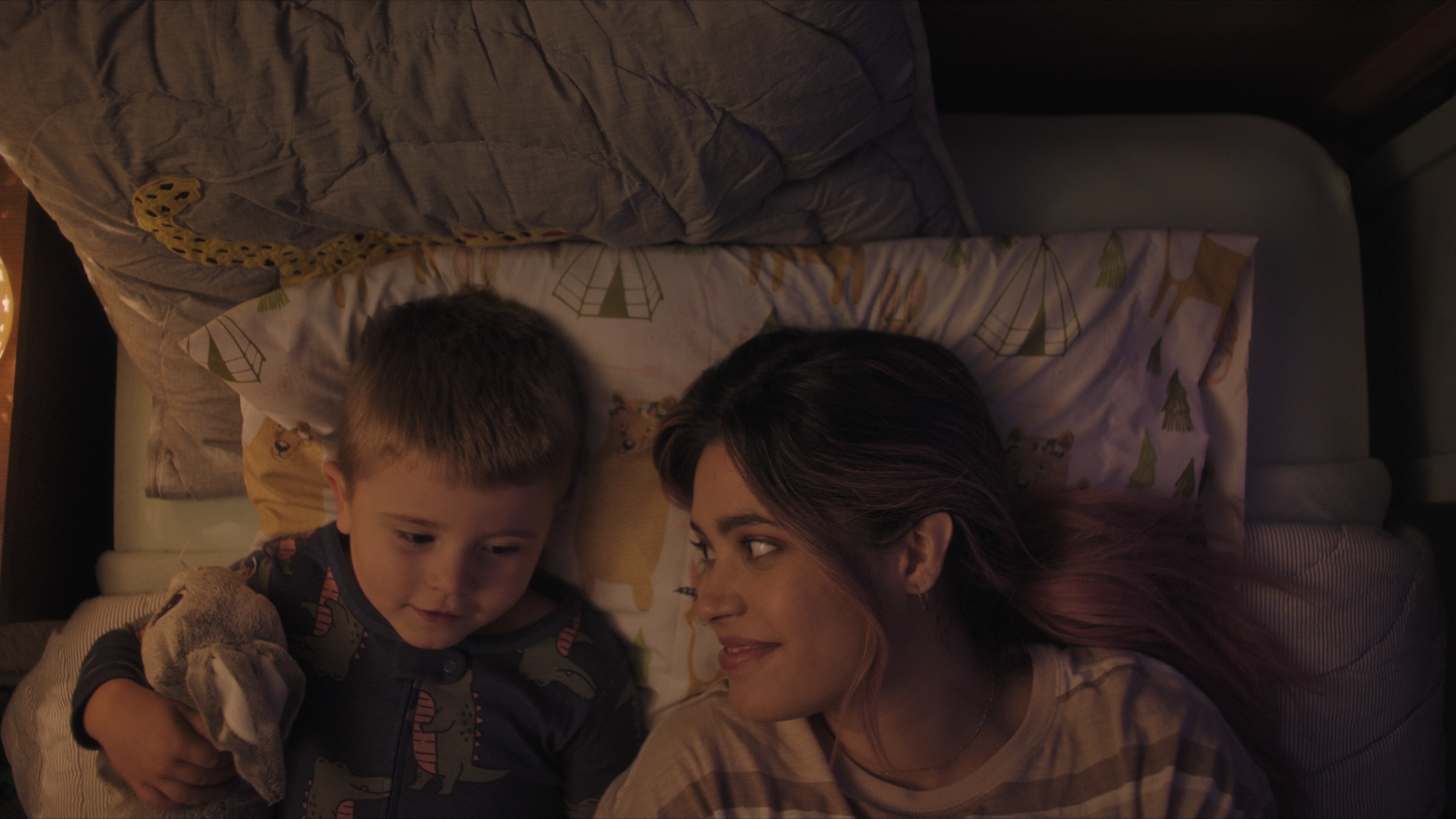 (L-R): Dash Mccloud as Noah and Otmara Marrero as Avalon in Disney’s “LAUNCHPAD” Season One short, “LET’S BE TIGERS,” Written and Directed by Stefanie Abel Horowitz. Photo courtesy of Disney. © 2021 Disney Enterprises, Inc. All Rights Reserved.
