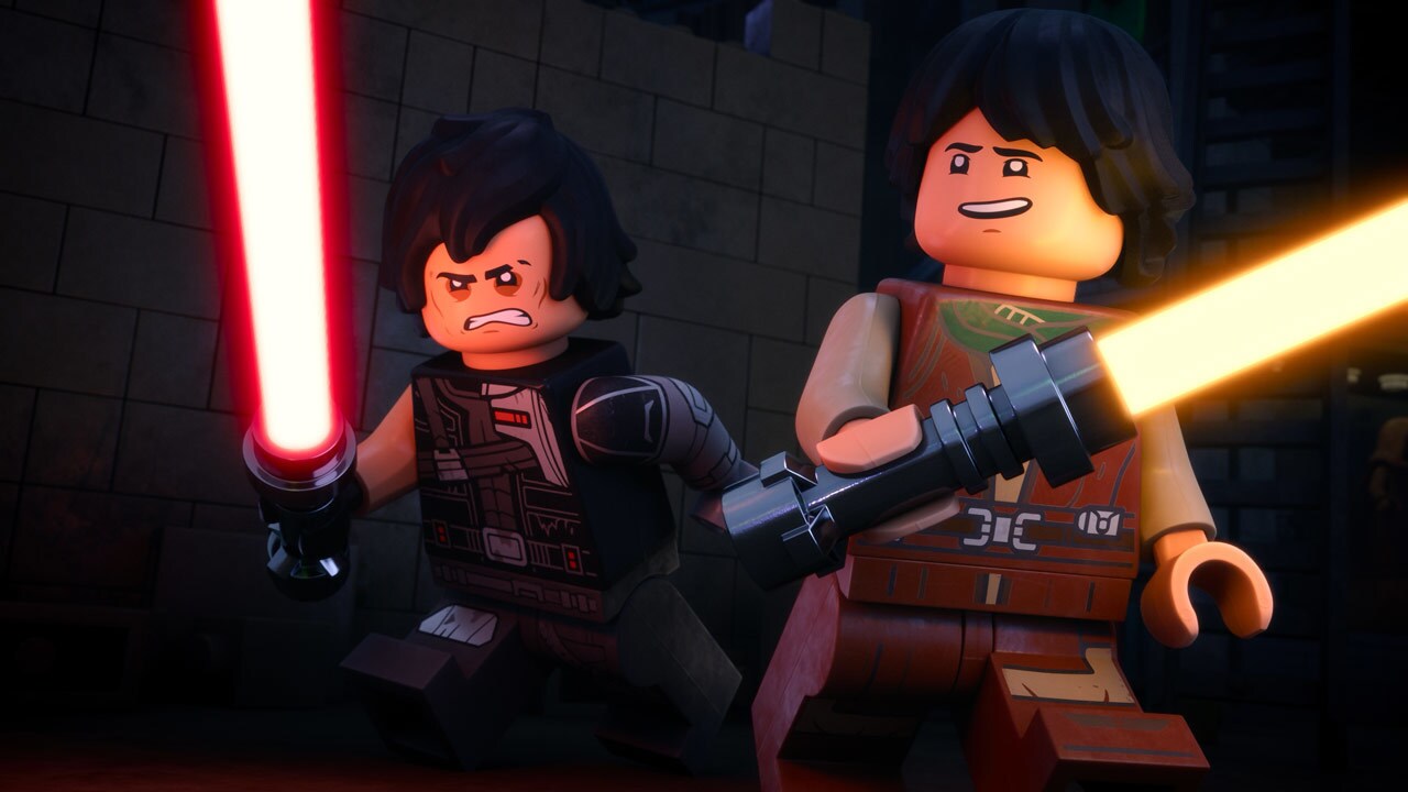 Sig and Dev Greebling with their lightsabers.