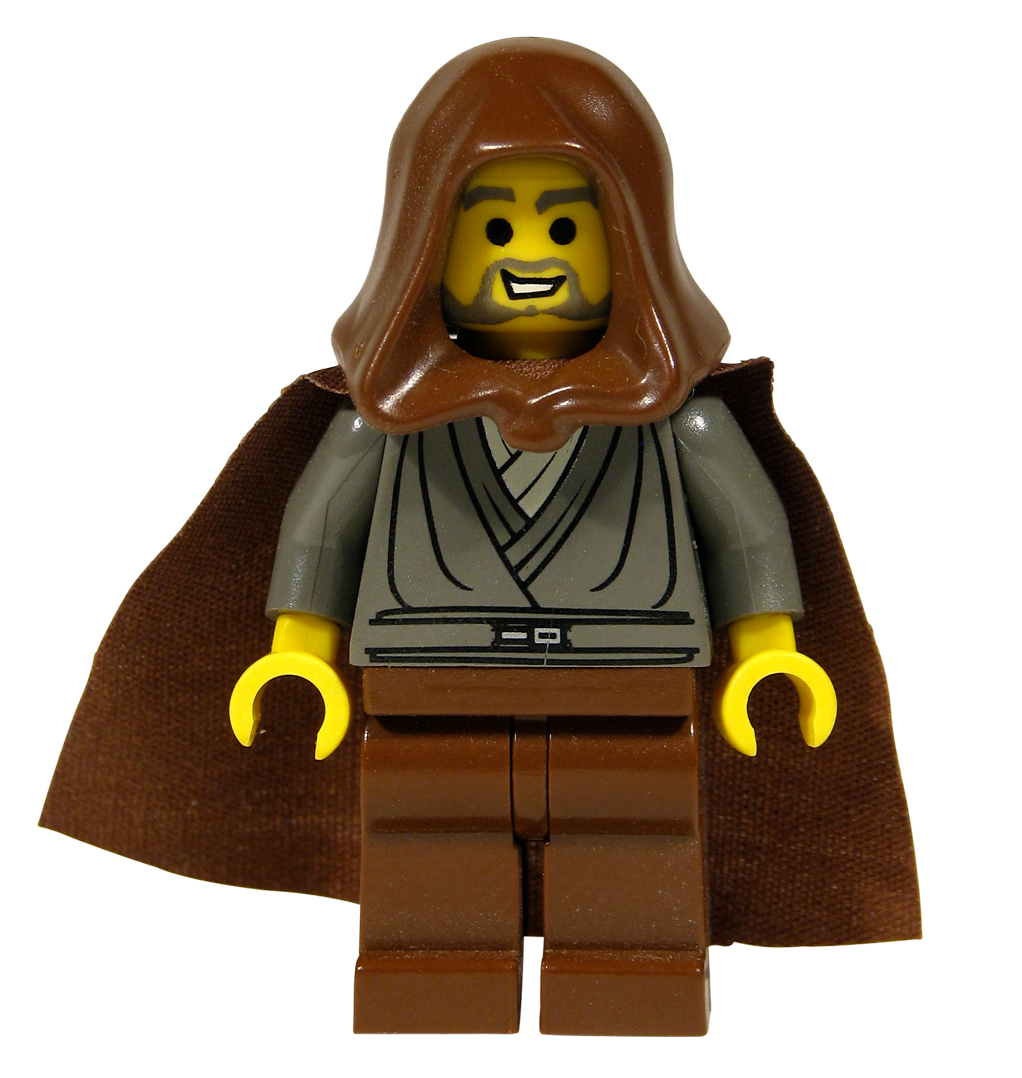 The Jedi minifigure from the LEGO Star Wars Republic Gunship (7163) set released in 2002.
