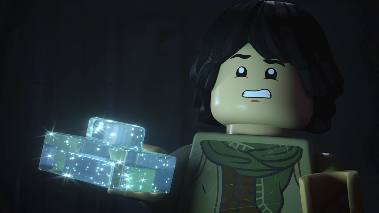 Sig removes of a Cornerstone brick in a Jedi temple.