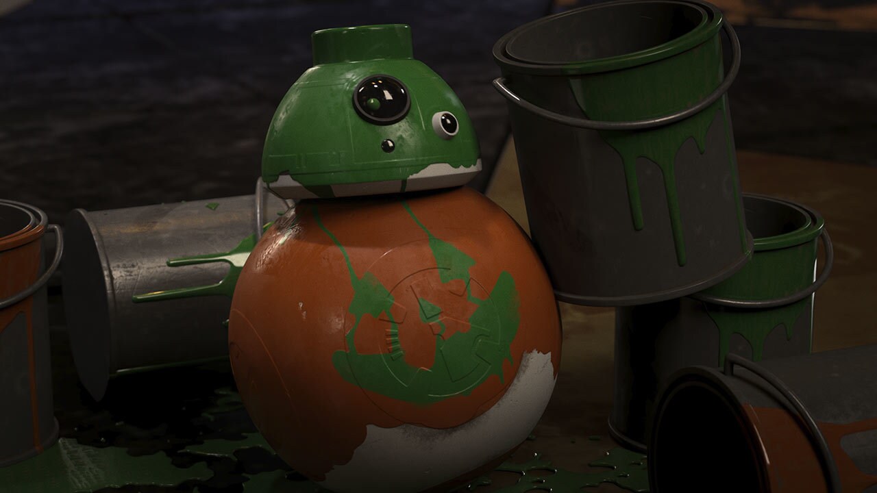 BB-8 painted as a pumpkin