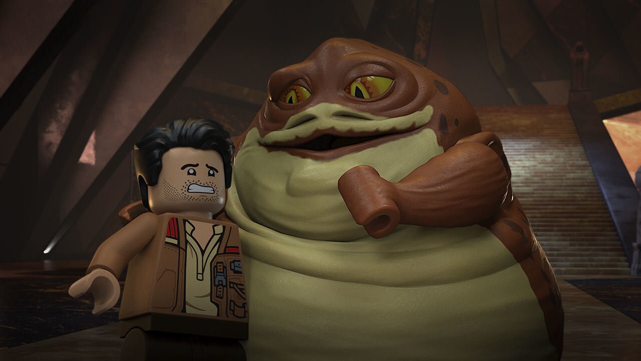Poe and Jabba in LEGO Star Wars: Terrifying Tales