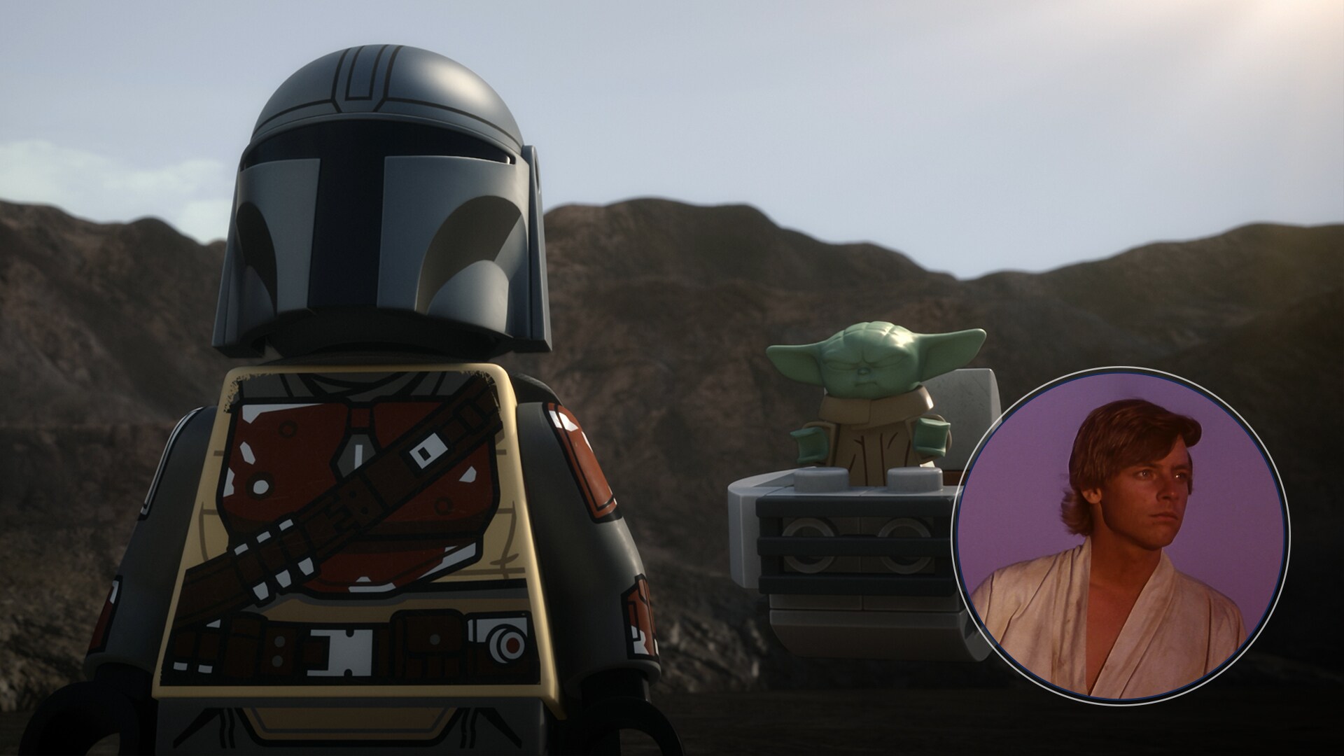 Grogu uses the Force to defeat the mudhorn.