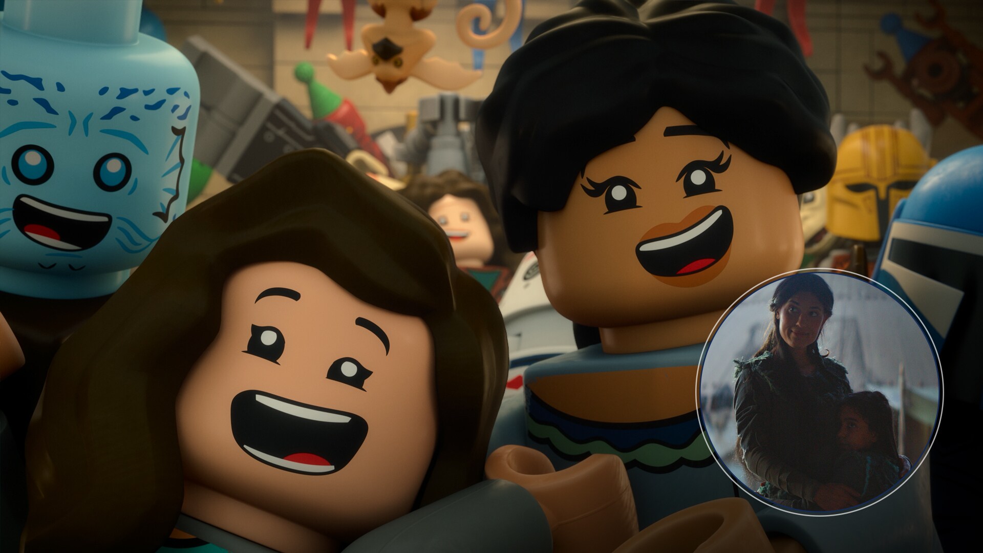 Omera and her daughter Winta from The Mandalorian Chapter 4: “Sanctuary” in LEGO Star Wars: The Mandalorian.