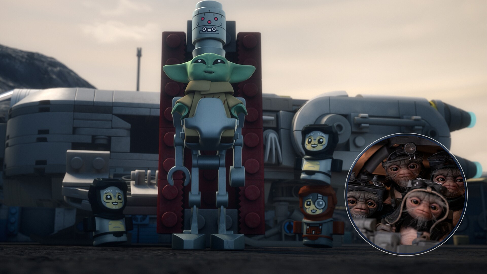 the Anzellans deliver IG-12 using their ship from Star Wars: The Mandalorian and Grogu.